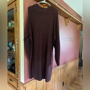 Burgundy Knit Sweater Dress